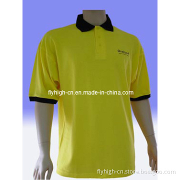 Styled Yellow Pique Golf Polo Shirt (028)